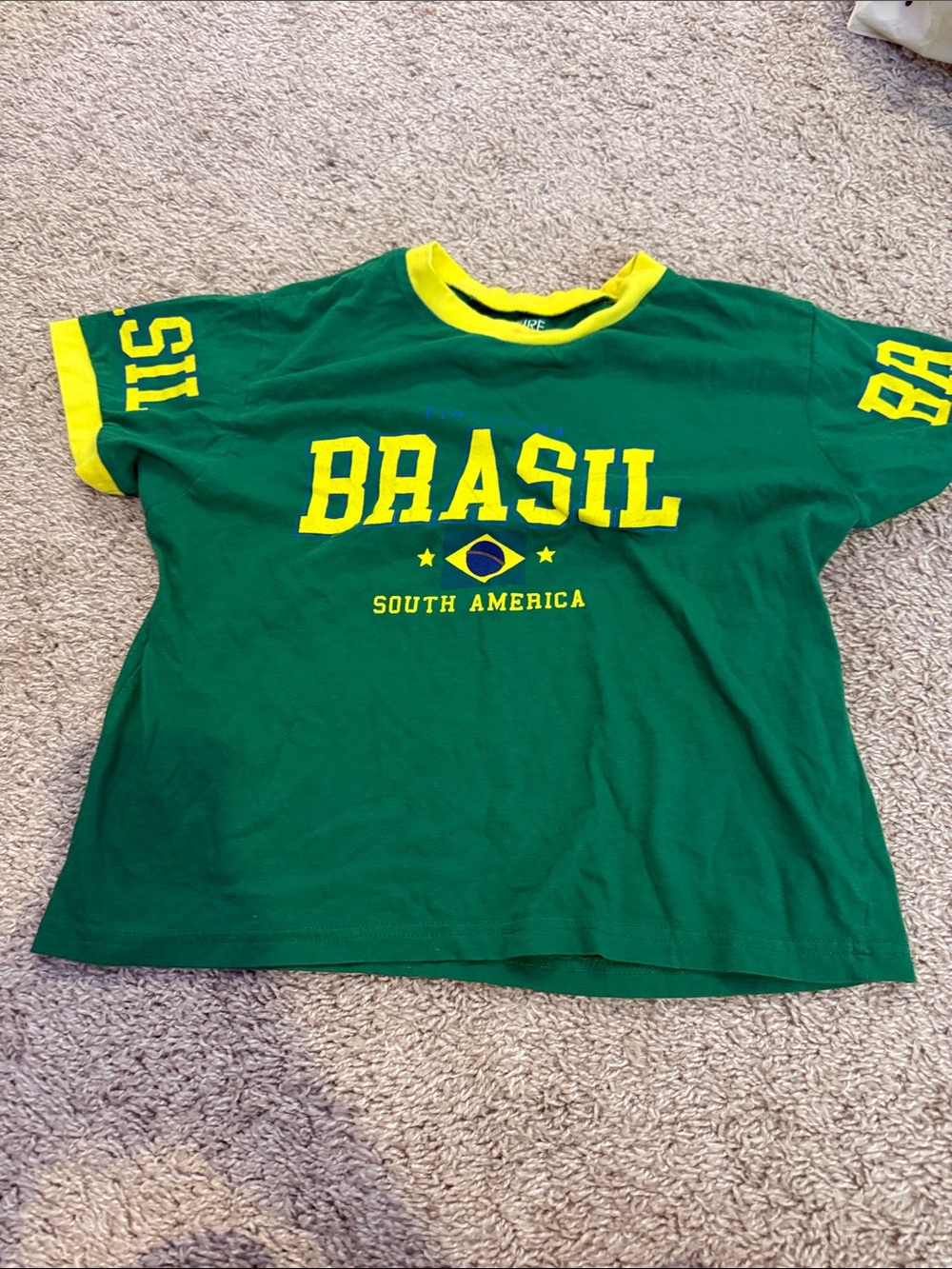 On Fire Green & Yellow Brasil Graphic Tee